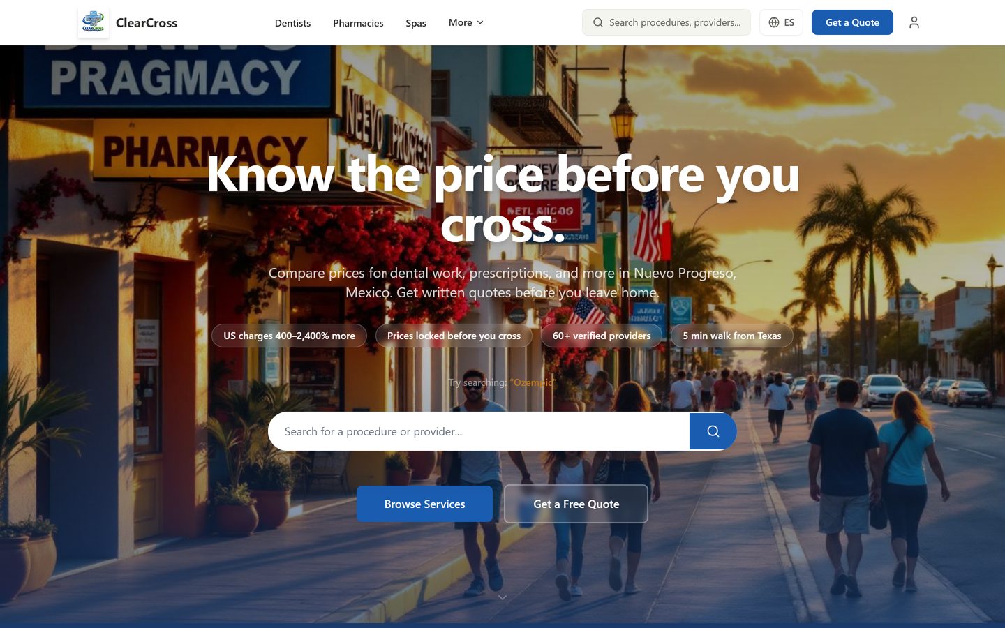 ClearCross Progreso website built by Antigravity Digital